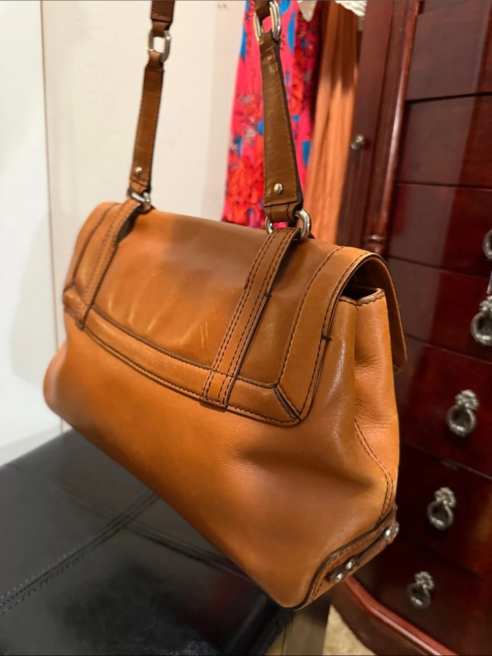 COLE HAAN Structured Shoulder Satchel